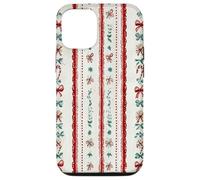 Coquette Christmas Bows Candy Canes Chic Holiday Pattern Coque pour iPhone 12/12 Pro