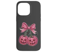Coquette Citrouille Cerises Rose Nœud Rétro Halloween Fille Coque pour iPhone 14 Pro Max