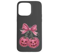 Coquette Citrouille Cerises Rose Nœud Rétro Halloween Fille Coque pour iPhone 15 Pro Max