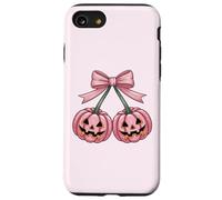Coquette Citrouille Cerises Rose Nœud Rétro Halloween Fille Coque pour iPhone SE (2020) / 7/8
