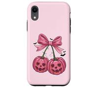 Coquette Citrouille Cerises Rose Nœud Rétro Halloween Fille Coque pour iPhone XR
