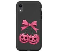 Coquette Citrouille Cerises Rose Nœud Rétro Halloween Fille Coque pour iPhone XR