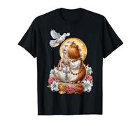 Coquette Cochon d'Inde Crucifix Religieux en Forme de cœur T-Shirt