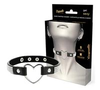 Coquette - collier ras de cou strass cœur - noir