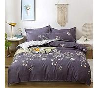 Coquette Couette Ensemble Coton en flèche Floral avec à Fermeture éclair palices d'angle pièces d'ensemble literie Couvercle tonneaux Feuille lit 2 Coussin de Casse-Plein (Couleur: c) (e)