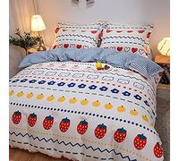 Coquette Couette Ensemble Coton en flèche Floral avec Fermeture à glissière palices d'angle pièces Ensembles literie Couvercle tonneaux Feuille lit 2 Coussin de Casse-Plein (Couleur: c) (i)
