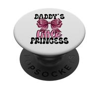 Coquette Daddy's Little Princess avec nœud imprimé léopard Rose PopSockets PopGrip Adhésif