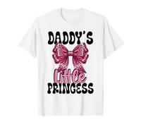 Coquette Daddy's Little Princess avec nœud imprimé léopard Rose T-Shirt