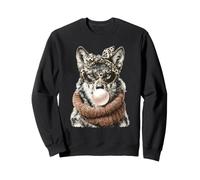 Coquette d'automne en Forme de Loup avec Chewing-Gum Sweatshirt