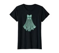 Coquette Dentelle Fantôme Noeud Orange Vintage Romantique Halloween T-Shirt