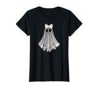 Coquette Dentelle Fantôme Noeud Orange Vintage Romantique Halloween T-Shirt