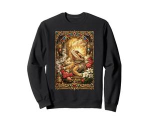 Coquette Dragon Barbu Lézard Catholique Sacré Vintage Roses Sweatshirt