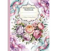 Coquette Floral College Ruled Composition Notebook for Girls: Pretty Pastel Peony & Bow Aesthetic, 7.5x9.25 in, Cute Feminine Vintage Style, Ideal for Middle School, High School, and College Students