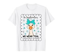 Coquette Goose Porte en Septembre Un Cancer de l'ovaire Bleu Sarcelle T-Shirt