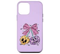 Coquette Halloween Citrouille Cerises Nœud Rose Crâne rétro Coque pour iPhone 12 Mini