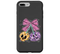 Coquette Halloween Citrouille Cerises Nœud Rose Crâne rétro Coque pour iPhone 7 Plus/8 Plus