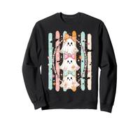 Coquette Halloween Preppy Stripe Spooky Girls Women Ghosts Sweatshirt