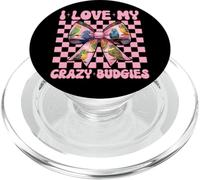 Coquette Perruche I Love My Crazy Budgies Perroquet Fille Maman PopSockets PopGrip pour MagSafe
