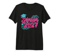 Coquette Pink Bow Senior 2027 Class of Graduation T-Shirt Haut de Gamme