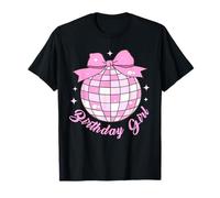 Coquette Rose Bow Disco Ball Tendance Chic Anniversaire Fille Fête T-Shirt