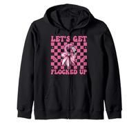 Coquette Rose drôle pour Fille Flamant Rose, Allons-y Sweat à Capuche