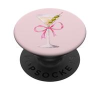Coquette rose en verre à martini pour cocktail, vodka, gin PopSockets PopGrip Adhésif