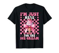 Coquette Rose I'm Just Here for The Ice Cream Cone Girl Mom T-Shirt