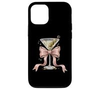 Coquette Rose Noeud Et Cocktails Olive Martini Boire Girly Coque pour iPhone 12/12 Pro