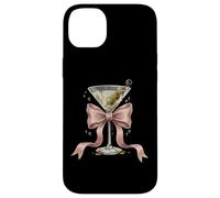 Coquette Rose Noeud Et Cocktails Olive Martini Boire Girly Coque pour iPhone 14 Plus