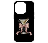 Coquette Rose Noeud Et Cocktails Olive Martini Boire Girly Coque pour iPhone 14 Pro
