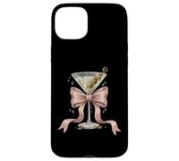 Coquette Rose Noeud Et Cocktails Olive Martini Boire Girly Coque pour iPhone 15 Plus