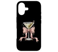 Coquette Rose Noeud Et Cocktails Olive Martini Boire Girly Coque pour iPhone 17