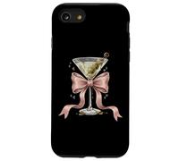 Coquette Rose Noeud Et Cocktails Olive Martini Boire Girly Coque pour iPhone SE (2020) / 7/8