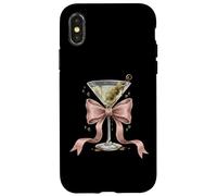 Coquette Rose Noeud Et Cocktails Olive Martini Boire Girly Coque pour iPhone X/XS