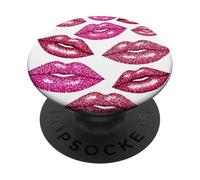 Coquette Rouge À Lèvres Bisous Romantique Femme PopSockets PopGrip Adhésif