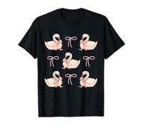 Coquette Swan & Pink Bows Cute Bird Love Soft Aesthetic T-Shirt