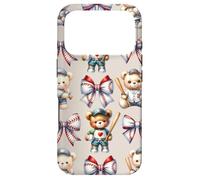 Coquette Teddy Bear Soft Aesthetic Bow Baseball Girl Women Coque pour iPhone 17 Pro