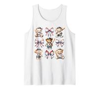 Coquette Teddy Bear Soft Aesthetic Bow Baseball Girl Women Débardeur