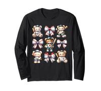Coquette Teddy Bear Soft Aesthetic Bow Baseball Girl Women Manche Longue