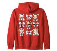 Coquette Teddy Bear Soft Aesthetic Bow Baseball Girl Women Sweat à Capuche