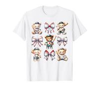 Coquette Teddy Bear Soft Aesthetic Bow Baseball Girl Women T-Shirt