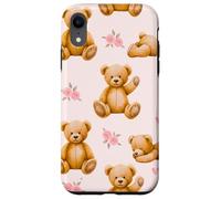Coquette Teddy Bears Pink Roses Cute Women Girl Birthday Coque pour iPhone XR