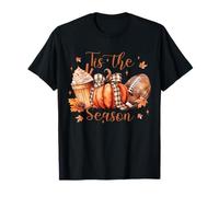 Coquette Tis The Season Pumpkin Thanksgiving Fall Football T-Shirt