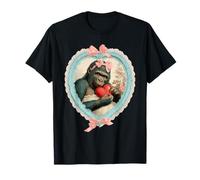 Coquette Vintage Gorille avec cœur Valentine T-Shirt