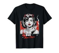 Coquette vintage "Oui Mon Cheri" Y2K Cerise Rétro Pin-Up T-Shirt