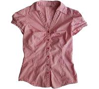 Coquette Volants Tops Femmes Mignon Été Dentelle Peplum Babydoll Top Adolescentes Filles Y2k Grunge 2000s Cottagecore Vêtements, Rose/plaid, M