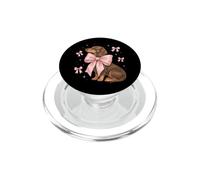 Coquette Wiener avec nœud Rose Teckel pour Amoureux des Chiens PopSockets PopGrip pour MagSafe