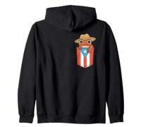 Coqui Frog Puerto Rico Flag Pava Hat Pocket Boricua Fierté Sweat à Capuche