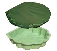 Coquillage à eau, bac à sable, avec couvercle, au choix, vert pomme avec bâche de recouvrement