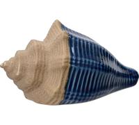 Coquillage Déco Maritim 15x8cm Porcelaine Bleu / Beige